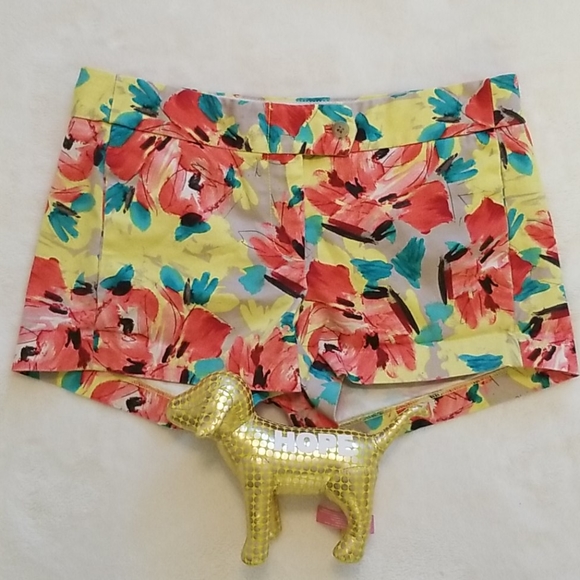 J. Crew Pants - Women's Floral J Crew Shorts Size 2 Yellow Red ⚘